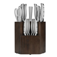 JJ High Quality15-Piece 3Cr13 Stainless Steel Blade S/S430 Steel Head ABS Handle Kitchen Knife Set Custom Logo