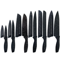 JJ Wholesale Multifunktionales Chefkochmesser-Set Edelstahl 6-teiliges antihaftbeschichtetes Küchenmesser-Set mit Kunststoffhülle