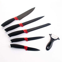 JJ High Quality Stainless Steel Kitchen Knives Set Tools Forged Kitchen Knives Scissors Peeler Set 6pcs Chef Paring Knife