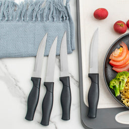 JJ 4.5" 3Cr13 Stainless Steel Steak Knife Set - PP Handle | 4PCS