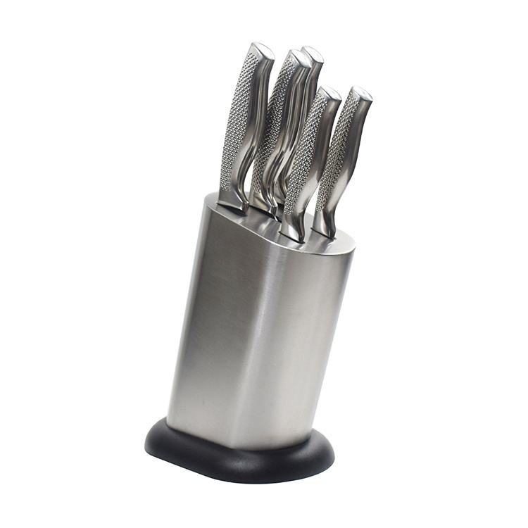 JJ Support OEM/ODM 6 Piece Chef Knife Stainless Steel Professional Kitchen Knife Set with Knife Block