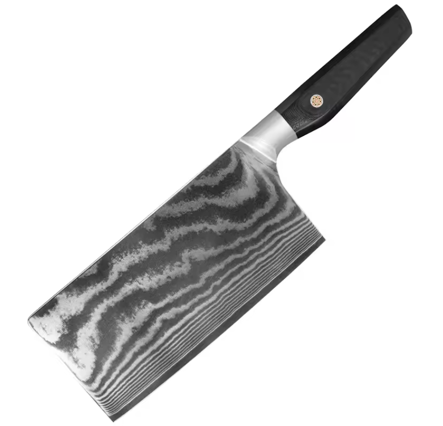 JJ 7" Cleaver Japanese 67 Layers Damascus Steel with Octagonal G10 Handle Custom Kitchen Knife