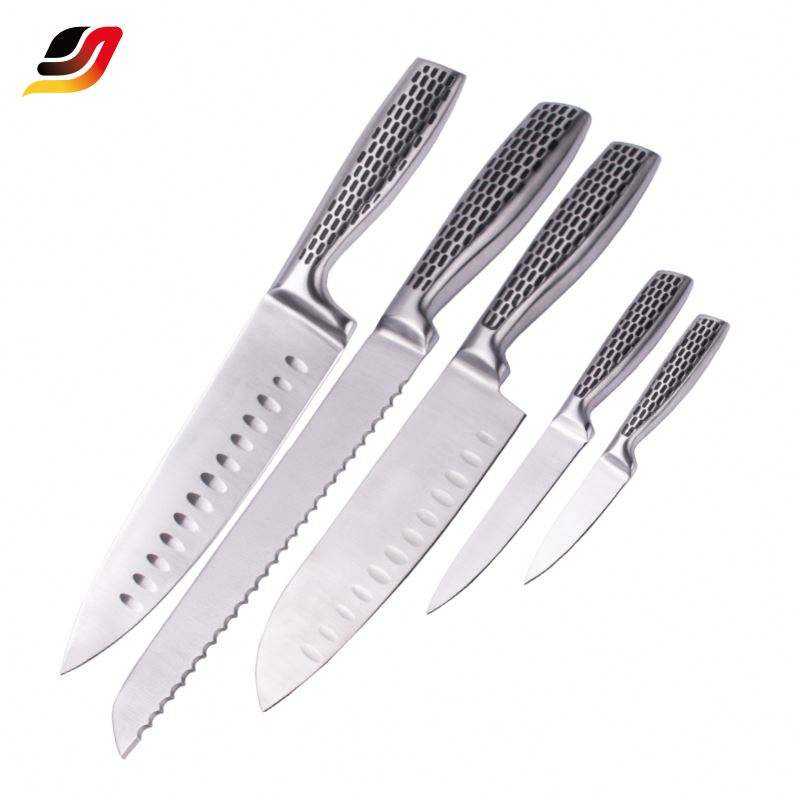 JJ Wholesale 5-tlg. japanisches scharfes Kochmesser-Set, Edelstahl 410 Griff, Küchenmesser-Set