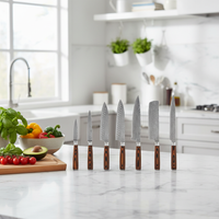 大马士革钢刀具套装场景1-台面展示