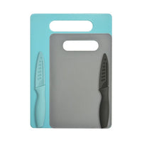 JJ 2PCS Plastic Cutting Board with 2PCS Non-stick Paring Eco-friendly Knife Holder for Safe Knife Cutting Board and Knife Set