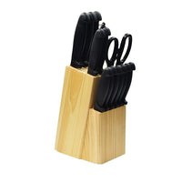 14 Pcs Stainless Steel Block Knife Set With PP Handle Wooden Block Knife Set Kitchen Knife Set