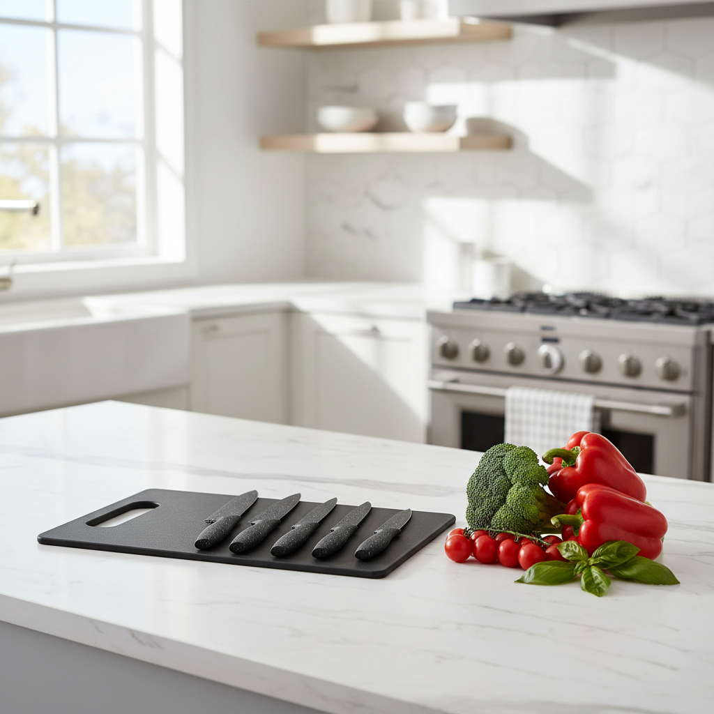 黑色斑点刀具套装场景1-台面展示