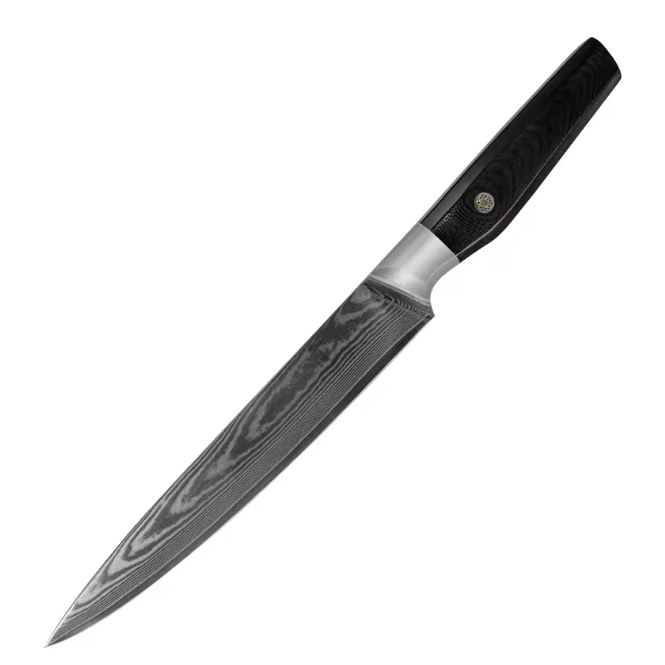 JJ 7" Slicing Knife Japanese 67 Layers Damascus Steel with Octagonal G10 Handle Custom Kitchen Knife Slicer