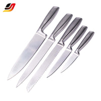 JJ High Quality Multipurpose Chef Knifed Kit Kitchen S/S 410 Handle Stainless Steel 5 PCS Japanese Chef Knife Set