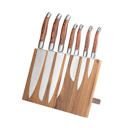 JJ Stainless Steel Professional Kitchen Knife Set with Pakka Wood Handle Kitchen Knife Set