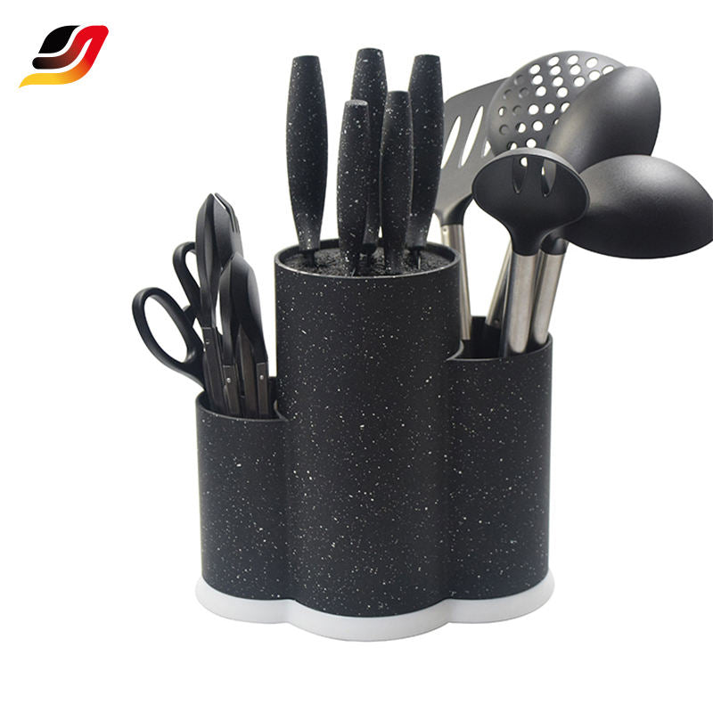JJ Multifunctional Stainless Steel Knife Set with Scissors - 13-Piece Kitchen Tool Set with Knife Holder