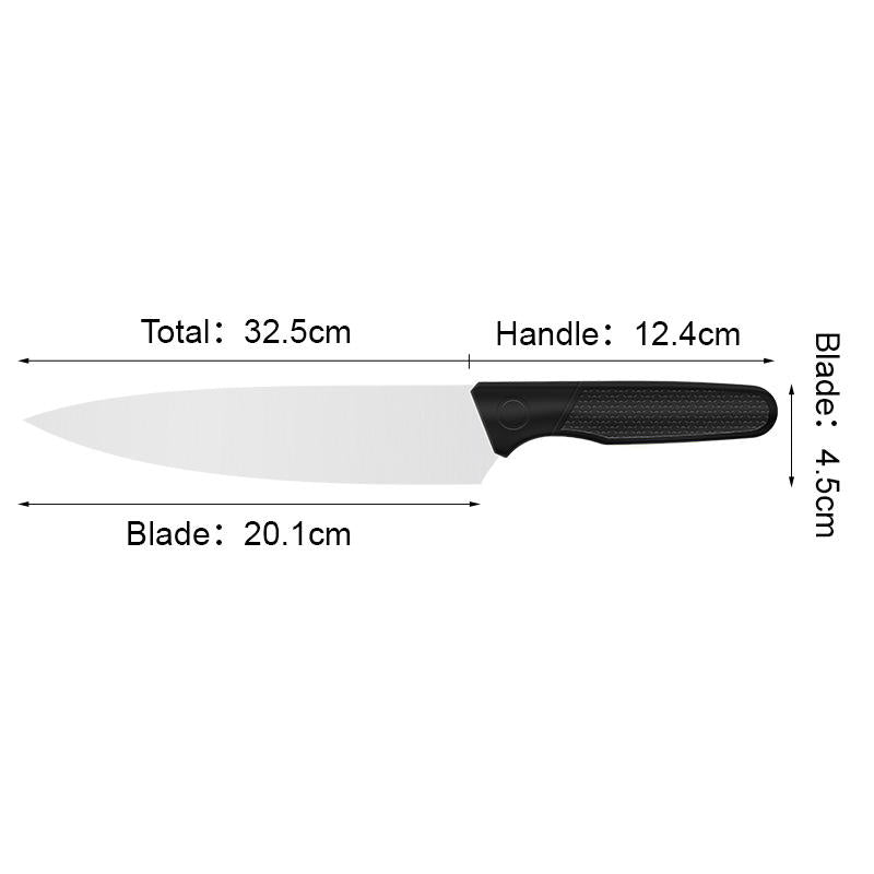 JJ OEM&ODM 8 Inch 3cr13 Stainless Steel Chef Knife Kitchen Knife with plastic PP Handle for Food Preparation