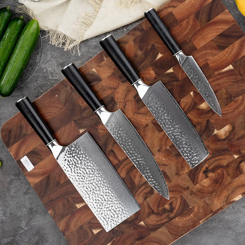 JJ 8 Inch Kitchen Knives Set G10 Handle Japanese 67 Layers VG10 Damascus Steel Chef Knife Set Stainless Steel Knife Set