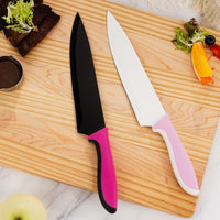 JJ Colorful Handle 8 Inch Kitchen Knife 3Cr13 Stainless Steel Chef Knife with PP+TPR Handle in Stock