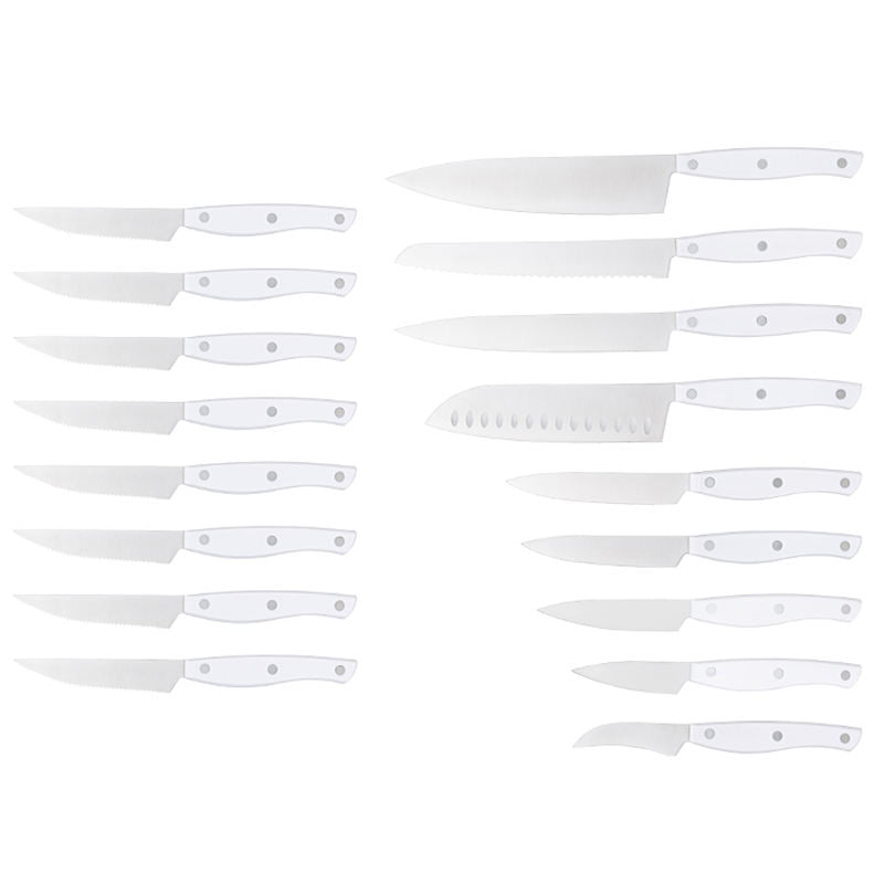 JJ OEM 17-piece Stainless Steel 3cr13 Chef Kitchen Knife Set with ABS Handle