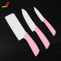 JJ Factory Supply Stainless Steel Chef's Fruit Knife Sharp and Durable 4pcs Kitchen Knife Set with Pink Knife Holder