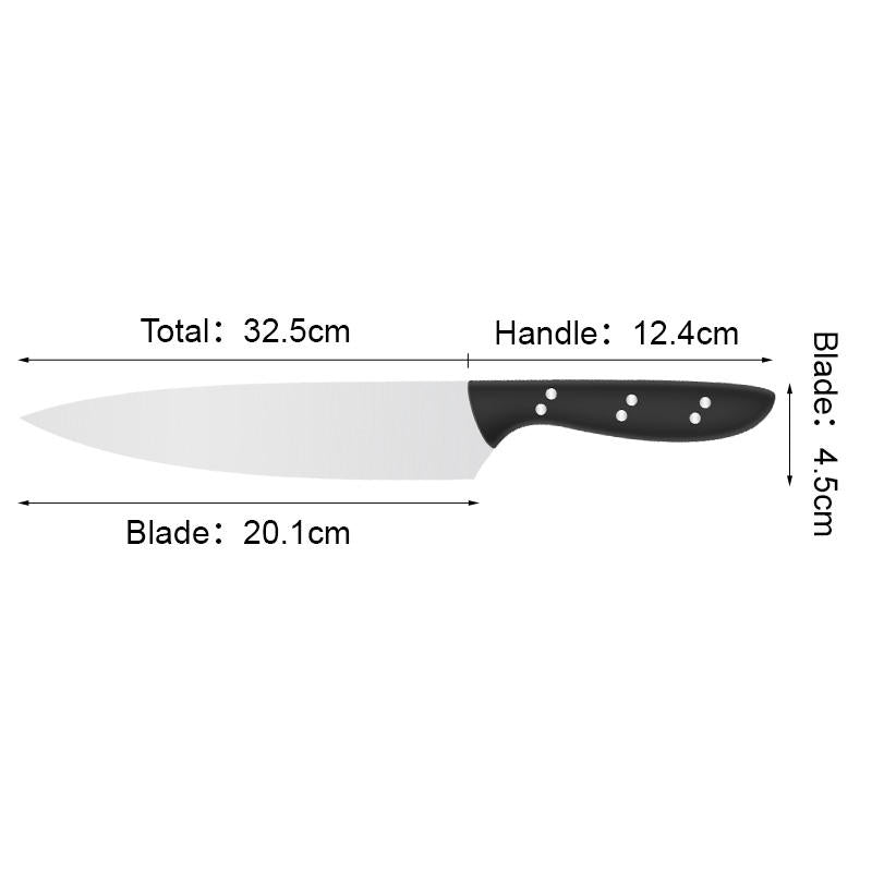 JJ custom 8 inch 3cr13 stainless steel Chef Knife Kitchen Knife with black PP handle