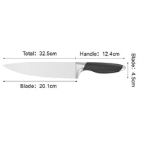 JJ High Quality Japanese Santoku Kitchen Knife 8 Inch 3cr13 Stainless Steel Chef Knife Black ABS Handle Wood Grip for Fishing
