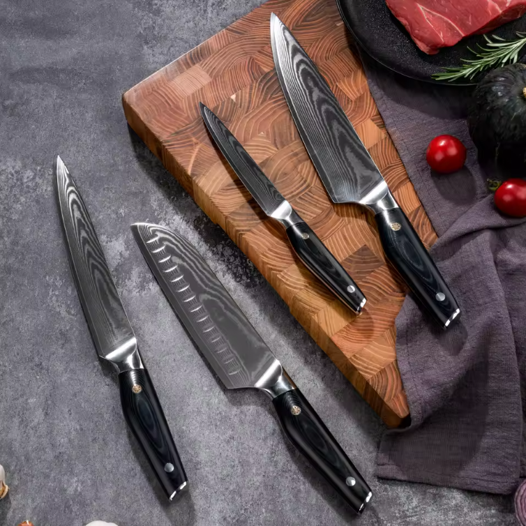 JJ 67-Layer VG10 Damascus Stainless Steel Japanese Chef Knife Set 8-Inch Kitchen Knives for Cutting Meat Metal Material