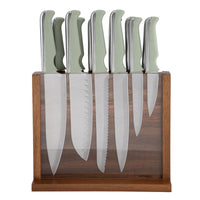 JJ Oem Green 3Cr13 Stainless Steel Kitchen Set Chef's Knife Set 12 Pieces with TPR Handle