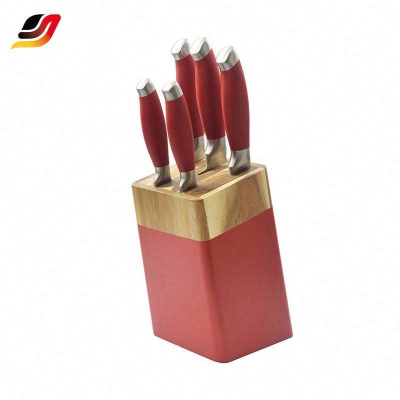 JJ Factory Directly Wholesale Kitchen Chef Knives Stainless Steel 6 PCS Kitchen Knife Set with Hollow Coated Handle