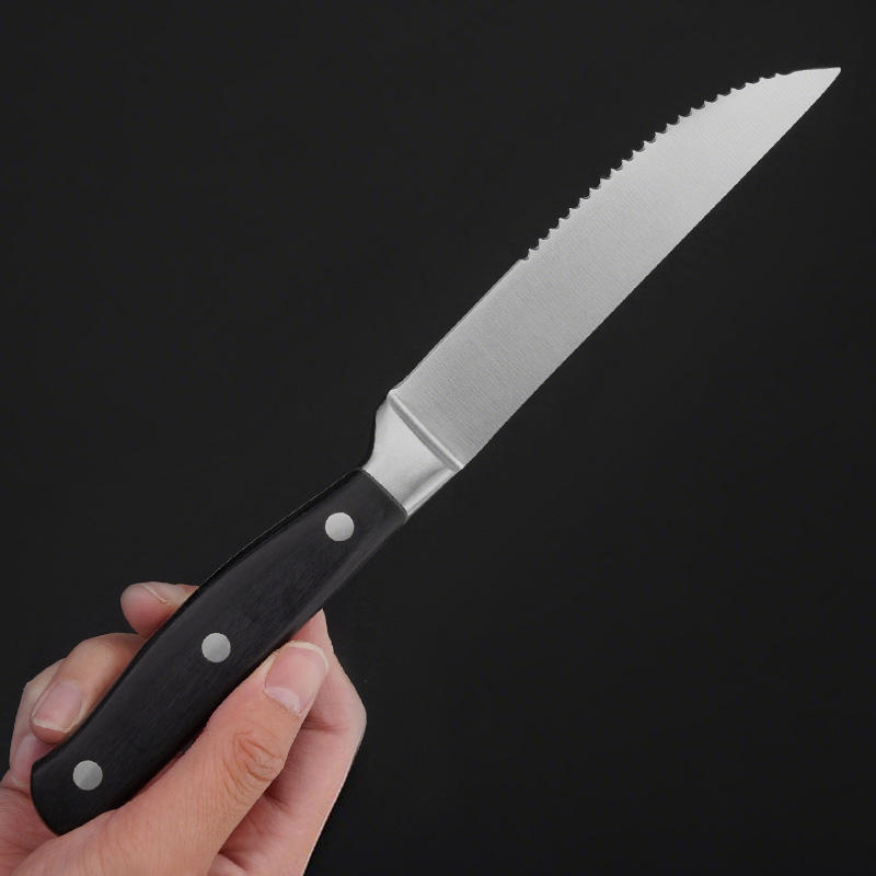 JJ 4.5" 3Cr13 Stainless Steel Serrated Steak Knife Set - ABS & 430 Bolster Handle | 4/6/8PCS