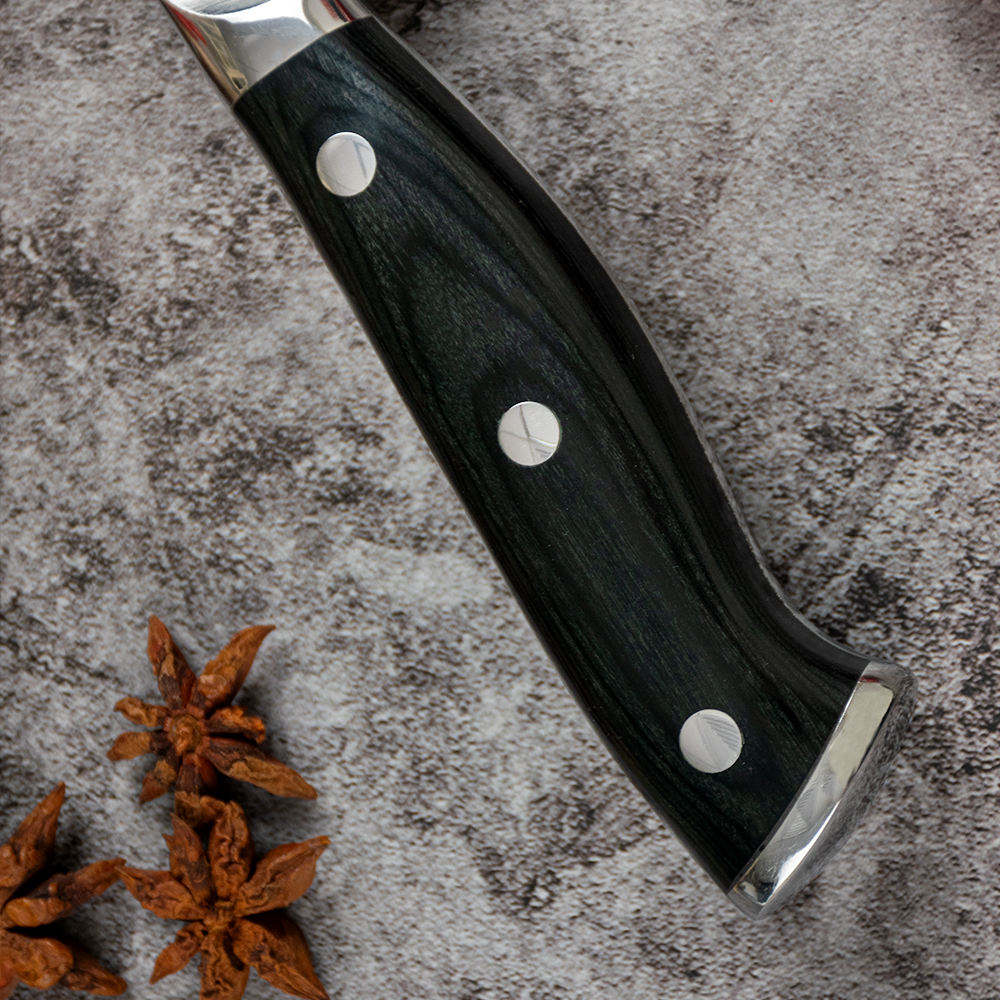 JJ 8 Inch German High Carbon Stainless Steel 5CR15MOV Pakka Wood Handle Chef Knife Kitchen Knife