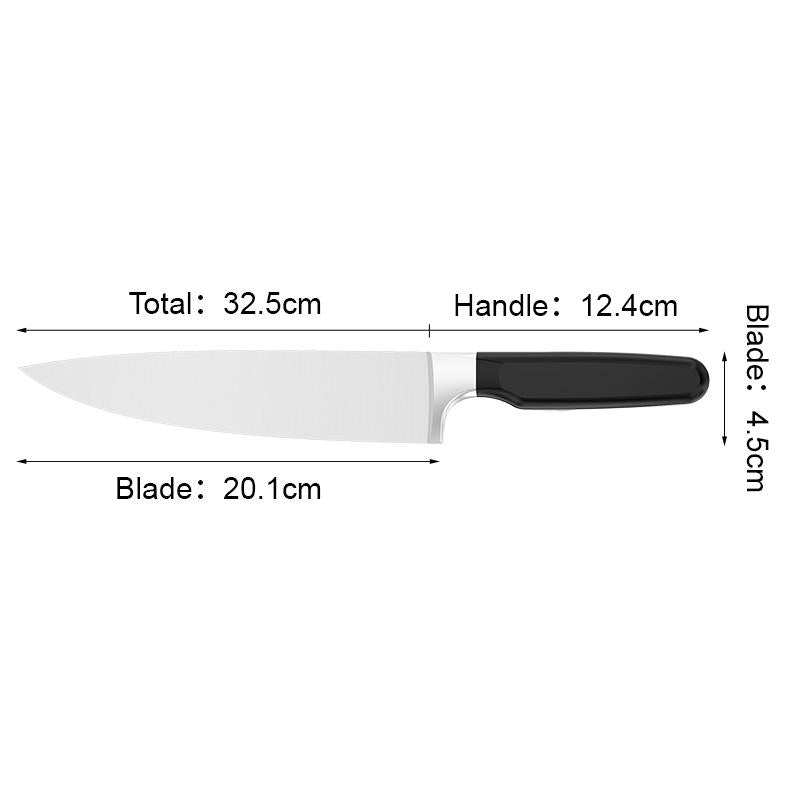 JJ Custom 8 Inch 3cr13 Stainless Steel Chef Knife Kitchen Knife with plastic ABS Handle for Food Preparation