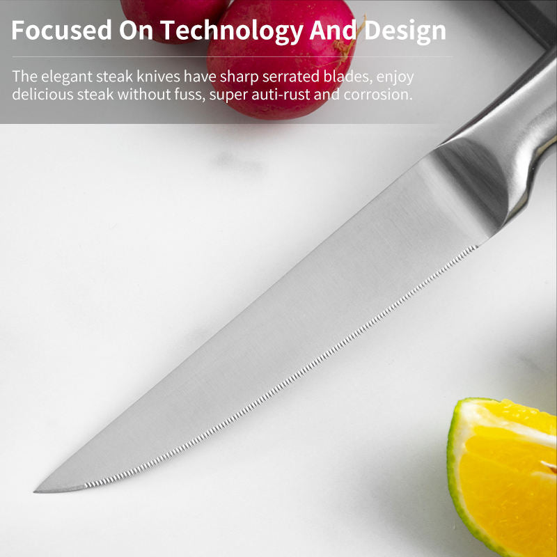 JJ 3Cr13 Stainless Steel Steak Knife Set 4.5"