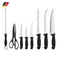 14 Pcs Stainless Steel Block Knife Set With PP Handle Wooden Block Knife Set Kitchen Knife Set