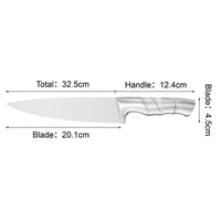 JJ New Design Free Sample 8inch 3cr13 Stainless Steel Bamboo Style Hollow Handle Chef Knife Kitchen Knife