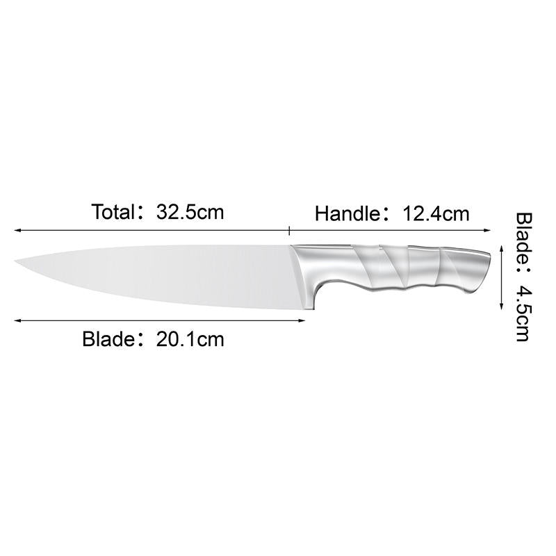 JJ New Design Free Sample 8inch 3cr13 Stainless Steel Bamboo Style Hollow Handle Chef Knife Kitchen Knife