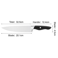 JJ High quality 8 inch 3cr13 stainless steel Chef Knife Japanese Santoku Kitchen Knife with black ABS handle