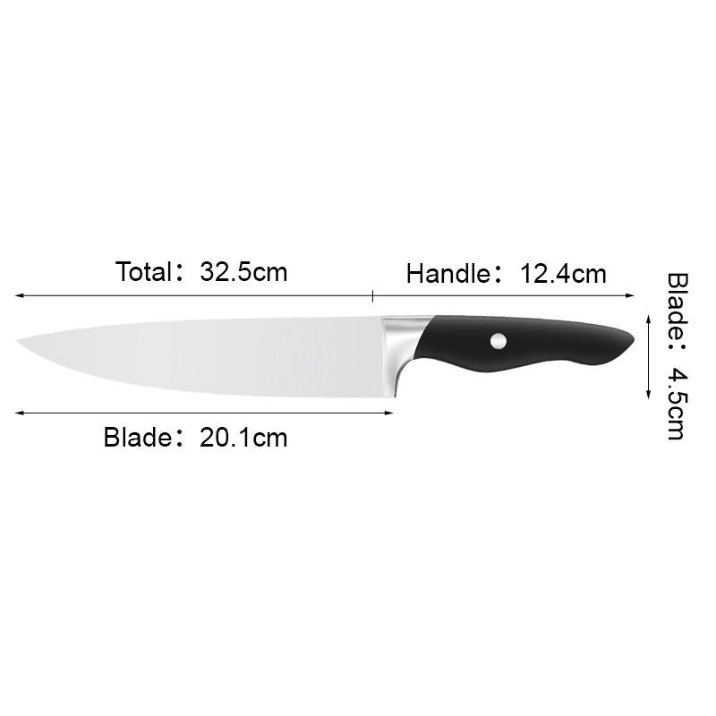JJ High quality 8 inch 3cr13 stainless steel Chef Knife Japanese Santoku Kitchen Knife with black ABS handle