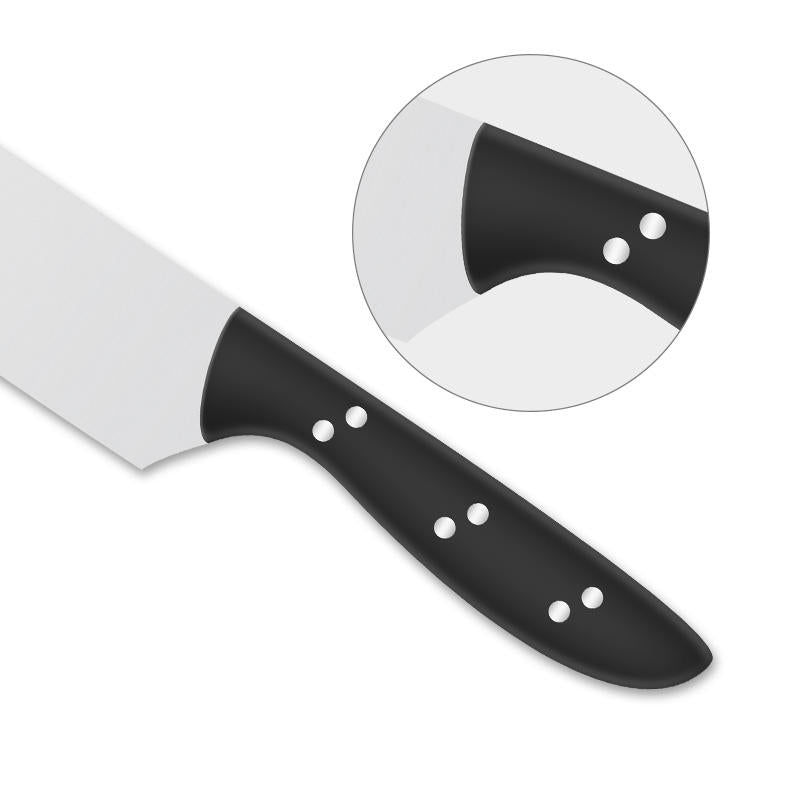 JJ custom 8 inch 3cr13 stainless steel Chef Knife Kitchen Knife with black PP handle
