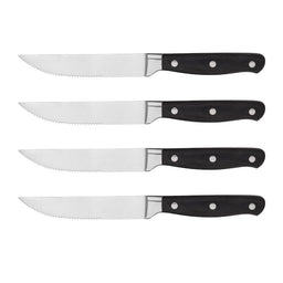 JJ 4.5" 3Cr13 Stainless Steel Serrated Steak Knife Set - ABS & 430 Bolster Handle | 4/6/8PCS