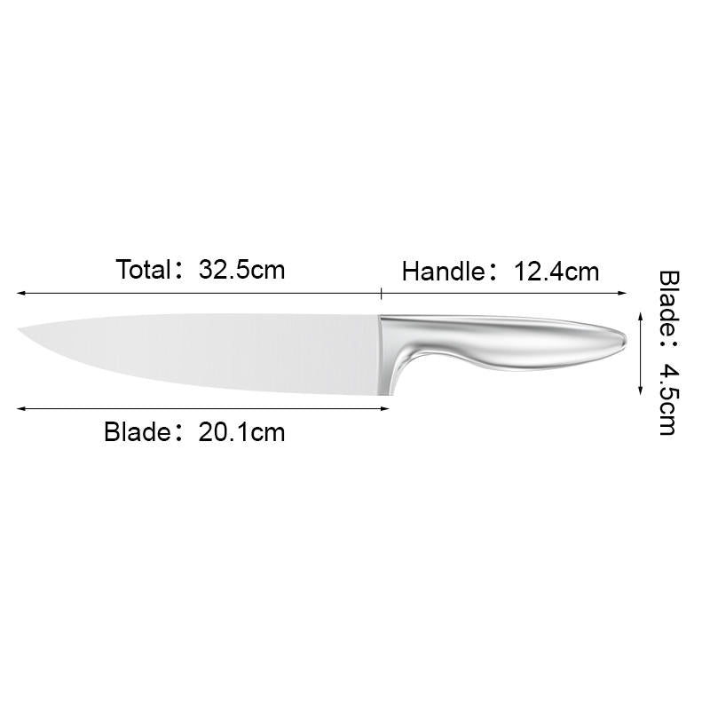 JJ Custom 8 Inch 3cr13 Stainless Steel Chef Knife Kitchen Cutting Knife Hollow G10 Handle Carbon Steel Blade for Food Industry