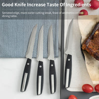 JJ Stainless Steel Steak Knife Set with ABS Handle - 4.5"