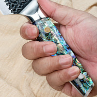 JJ 5Cr15Mov Stainless Steel Abalone Shell Pattern Resin Handle Kitchen Chef Knife Set 6-piece Set
