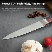 JJ Kitchen Knife Set with Wood Block 6 Piece