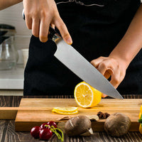 JJ 8 Inch German High Carbon Stainless Steel 5CR15MOV Pakka Wood Handle Chef Knife Kitchen Knife