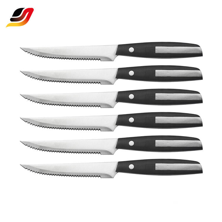 JJ High Quality 15 Pcs Stainless Steel POM Handle Kitchen Knife Set