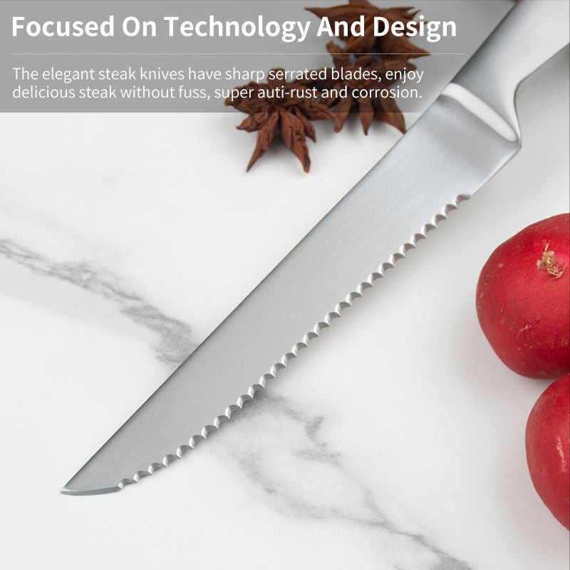 JJ 4.5" 2Cr13 Stainless Steel Steak Knife Set | 6PCS