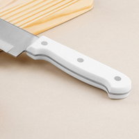 JJ 17 Pieces Kitchen Knife Set 3Cr13 Stainless Steel with White ABS Handle Chef Knife Steak Bread Carving Knife