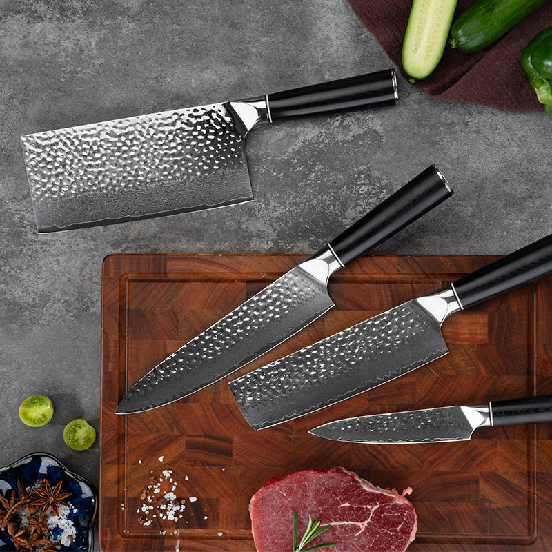 JJ 8 Inch Kitchen Knives Set G10 Handle Japanese 67 Layers VG10 Damascus Steel Chef Knife Set Stainless Steel Knife Set