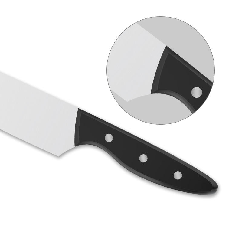 JJ Professional 8-Inch Damascus Style Cleaver 3Cr13 Stainless Steel with ABS & G10 Handle for Butchering Meat in Kitchen