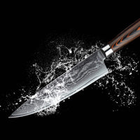 JJ Damascus Kitchen Knife Set 67 Layers VG-10 Pakka Wood 3 Piece