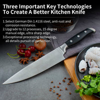 JJ Kitchen Knives Cutting Meat Slicing 5CR15MOV Cooking Stainless Steel Professional 8 Inch Chef Knife