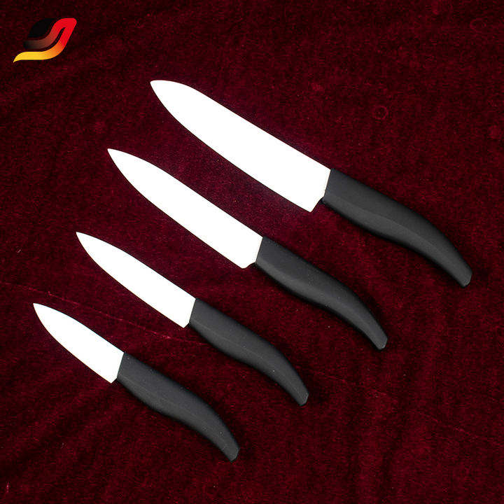 JJ Support OEM/ODM 5-tlg. Küchenmesserset, PP-Griff, Keramik-Küchenmesser mit Acryl-Messerblock