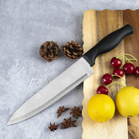 JJ 7PCS STAINLESS STEEL KITCHEN KNIFE WITH COLORED PAINTING HANDLE KITCHEN KNIFE SET WITH WOODEN BLOCK